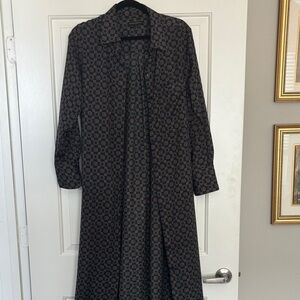 Elegant gold and Blue Patterned Dress